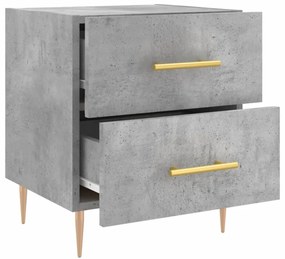 2 db betonszürke szerelt fa éjjeliszekrény 40 x 35 x 47,5 cm