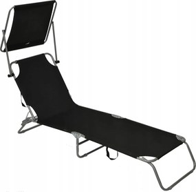 Kerti napozóágy napellenzővel 185cm