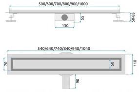 REA-G5808 - NEOX PRO 70 cm rozsdamentes acél lefolyócsatorna