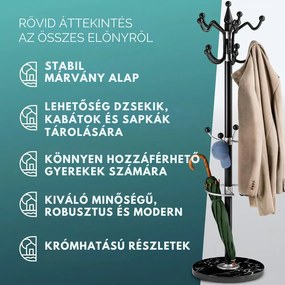 TENZY fogas márvány talapzattal, 37x173cm, fekete Casaria