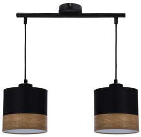 Csillár zsinóron PORTO 2xE27/60W/230V fekete/barna