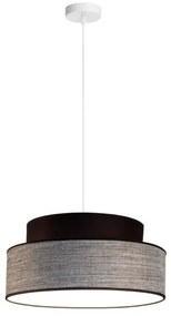 Csillár zsinóron GRACE 1xE27/60W/230V átm. 40 cm fekete/szürke