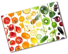 Edzett üveg vágódeszka Gyümölcsök és zöldségek pl-ko-80x52-f-84954572