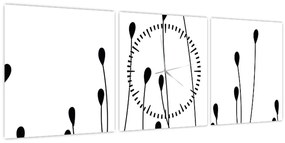 Kép - Grafikus rét N⁰1 (órával) (90x30 cm)