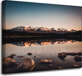 Vászonkép Természet Tájkép Hegyek Tó 50x40