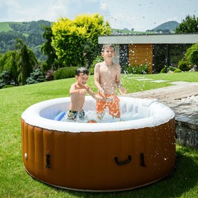 Felfújható pezsgőfürdő, fehér/barna, 2-4 személy, 800 l, Kamino New 1 Típus