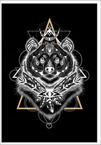 Poszter Keret Nélkül ajándék medve Totem Állatok P2607_30x40