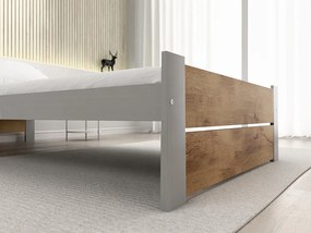 Ágy IKAROS DOUBLE 90 x 200 cm, artisan tölgy/szürke Ágyrács: Léces ágyrács, Matrac: Coco Maxi 20 cm matrac