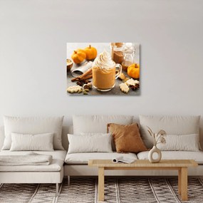 Üveg kép - Tök latté (70x50 cm)
