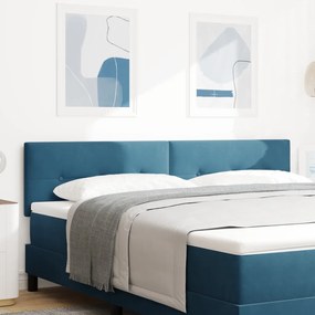 LED Fejtámla Gombos Tűzött Sötét Kék 90 cm Bársony