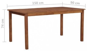 tömör akácfa kerti asztal 150 x 90 x 74 cm