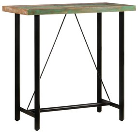 Tömör újrahasznosított fa és vas bárasztal 110 x 55 x 107 cm