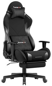 Gamer szék Force lábtartóval fekete