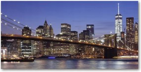 Fotó vászonkép edzett üveg Manhattan éjszaka 140x70