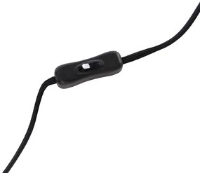 Modern asztali lámpa fekete fekete bársony árnyékolóval - Rich