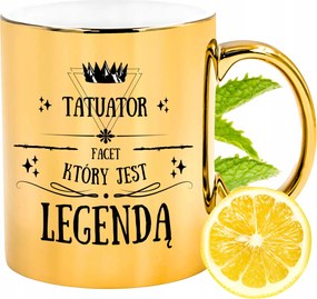 Prémium Arany Csillogó Bögre Tetováló Ajándék Nyomtatott Fotóval