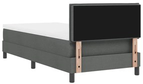 Box Spring ágy matraccal sötétszürke 90x190 cm szövet