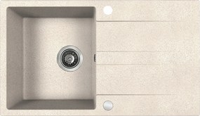 Gránit mosogató Laut 1 kamrás csepegtetővel 50cm, Bézs