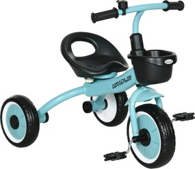 AIYAPLAY Tricikli, Gyerekbicikli Állítható Üléssel, Kiegyensúlyozó Bicikli Kosárral és Csengettyűvel, Pedálos Gyerekbicikli 2-5 Éveseknek, Fém, Kék |