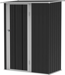 Outsunny Kerti Tároló Sátor Ajtóval - Kültéri Acél Sötétszürke 142 x 84 x 189 cm | Aosom