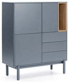 Kék-szürke magas komód 100x120 cm Corvo – Teulat