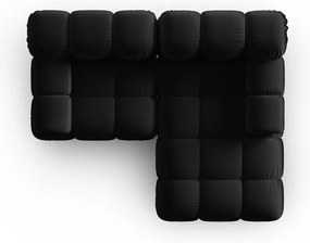 Fekete bársony sarokkanapé (jobb oldali) Bellis – Micadoni Home