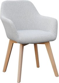 Dizájnos fotel, világosszürke/bükk, CLORIN NEW