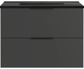 Fekete-antracitszürke fali szekrény mosdókagylóval 81x61 cm Crandon – Germania