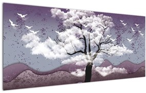 Kép - Fa a felhőkben (120x50 cm)