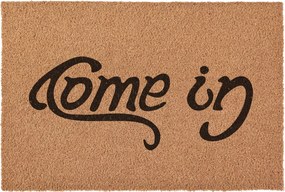 Lábtörlő kétoldalas Come In Go Away ajtóra ajándék kókusz 60x40