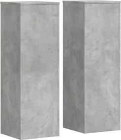 vidaXL 2 db betonszürke szerelt fa növénytartó állvány 33x33x100 cm