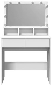 fehér fésülködőasztal LED-del 80 x 41 x 134,5 cm