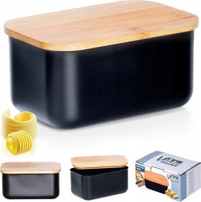 Vajtartó Fekete bambusz konyhai vajtartó acél