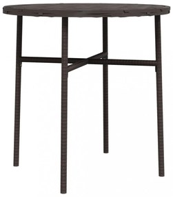 barna polyrattan teázóasztal 45 cm