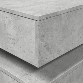 betonszürke dohányzóasztal LED-lámpákkal 50 x 50 x 40 cm