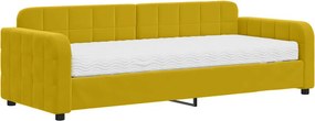 vidaXL sárga bársony heverő matraccal 80 x 200 cm