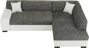 Ülőgarnitúra, fehér/szürke melír, jobbos, MINERVA