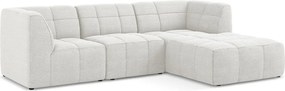 Fehér buklé sarokkanapé (jobb oldali-heverő résszel) Aloha – Makamii