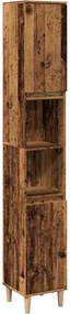 vidaXL antik fa színű szerelt fa fürdőszobaszekrény 30 x 30 x 190 cm