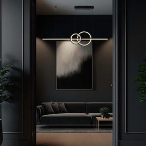 LED Csillár zsinóron LED/15W/230V 4000K 80 cm fekete