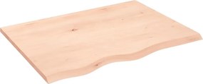 vidaXL kezeletlen tömör fa fürdőszobai pult 80x60x2 cm