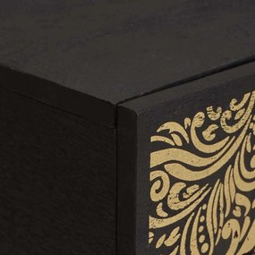 vidaXL Dohányzóasztal Fekete 100 x 54 x 40 cm Tömör Mangófát