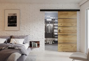 AIDA PLUS tolóajtó + halk zárórendszer, 86x205x1,6 arany kraft tölgy