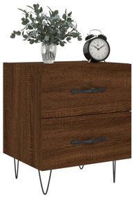 2 db barna tölgyszínű szerelt fa éjjeliszekrény 40x35x47,5 cm