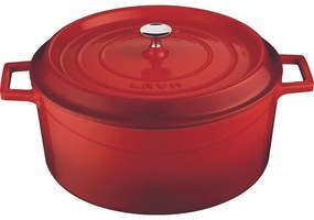 LAVA Metal Öntöttvas edény, átmérő 24 cm, piros,4,5 l