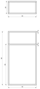 Törölközőtartó 85x45 cm fekete