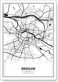 Boroszló Térkép Fekete-fehér poszter 30x40cm #195