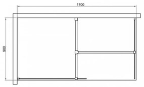 Walker 90x195 cm Walk in zuhanyfal