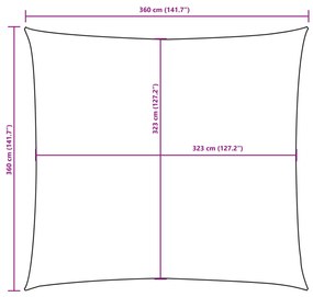 kék négyzet alakú oxford-szövet napvitorla 3,6 x 3,6 m