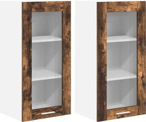 vidaXL Függő szekrény 2 pcs Füstölt tölgy 40 x 31 x 80 cm Faanyag